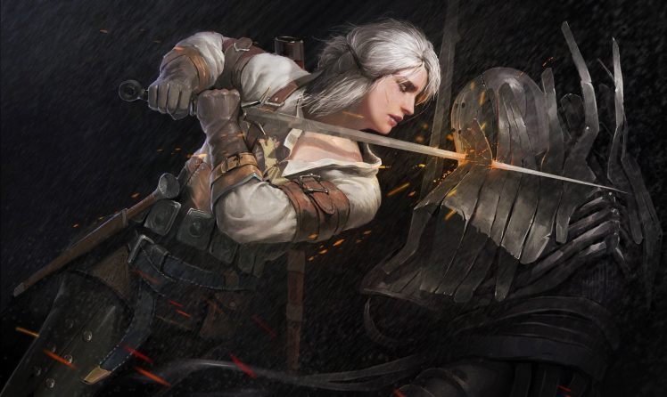 Cirilla Fiona Elen Riannon, The Witcher 3: Wild Hunt, Armor, Sword, The Witcher HD Wallpaper Desktop Background