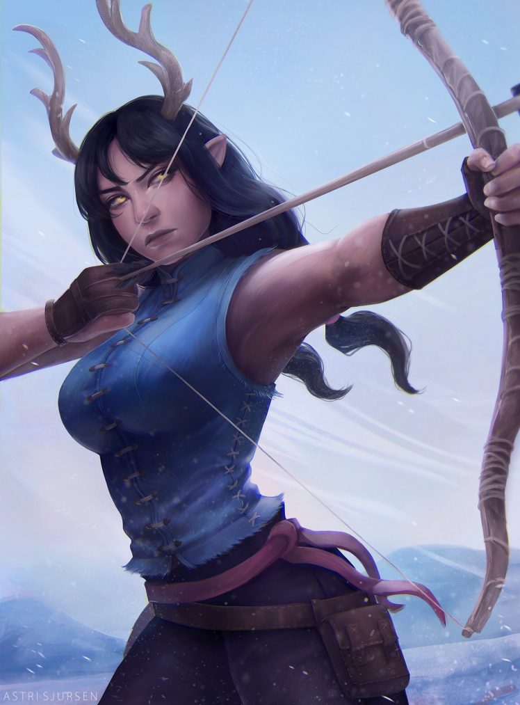 warrior, Archer, Elves, Fantasy art HD Wallpaper Desktop Background