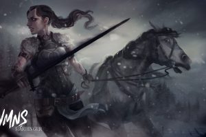 warrior, Fantasy art, Sword, Armor, Horse