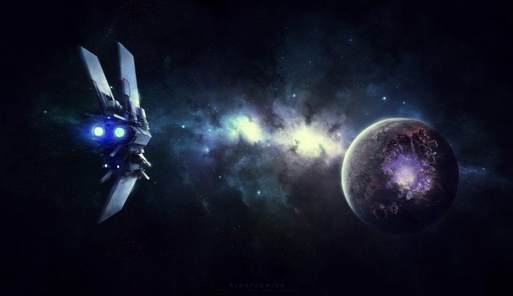 space, Spaceship, Planet, Nebula, Destruction HD Wallpaper Desktop Background
