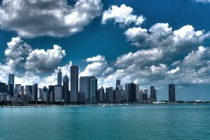 Chicago, USA, Skyline, Clouds, Skyscraper