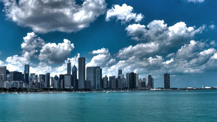 Chicago, USA, Skyline, Clouds, Skyscraper HD Wallpaper Desktop Background