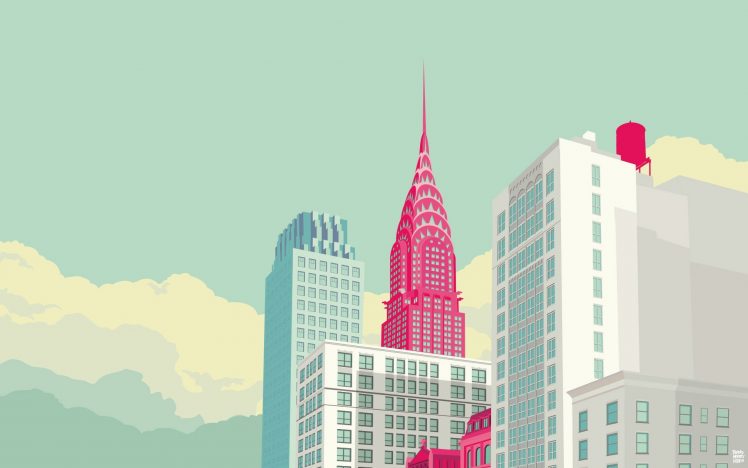 Remko Heemskerk, Digital art, Building, Clouds, New York City, Illustration, Empire State Building, Manhattan, Window HD Wallpaper Desktop Background