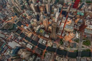Chicago, City, Cityscape, Building, River, Skyscraper, Birds eye view, Tilt shift, USA