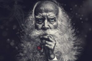 old people, Beards, Men, Selective coloring, Pipe