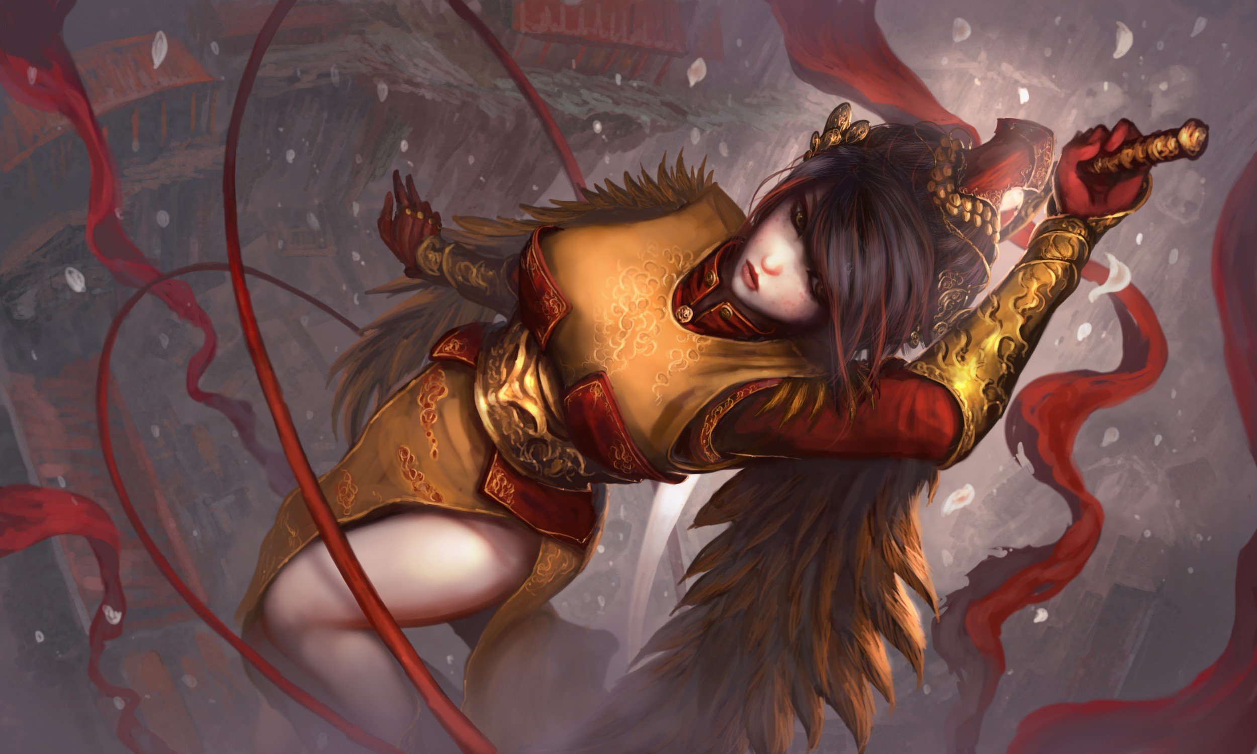 warrior, Sword, Fantasy art Wallpaper