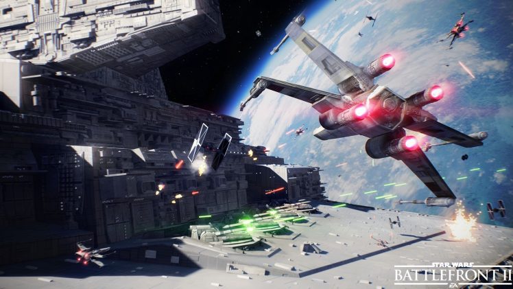 Star Destroyer, X wing, Star Wars Battlefront II, Star Wars: Battlefront, Star Wars HD Wallpaper Desktop Background