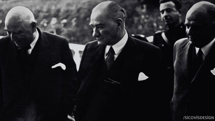 Mustafa Kemal Atatürk, Monochrome HD Wallpaper Desktop Background