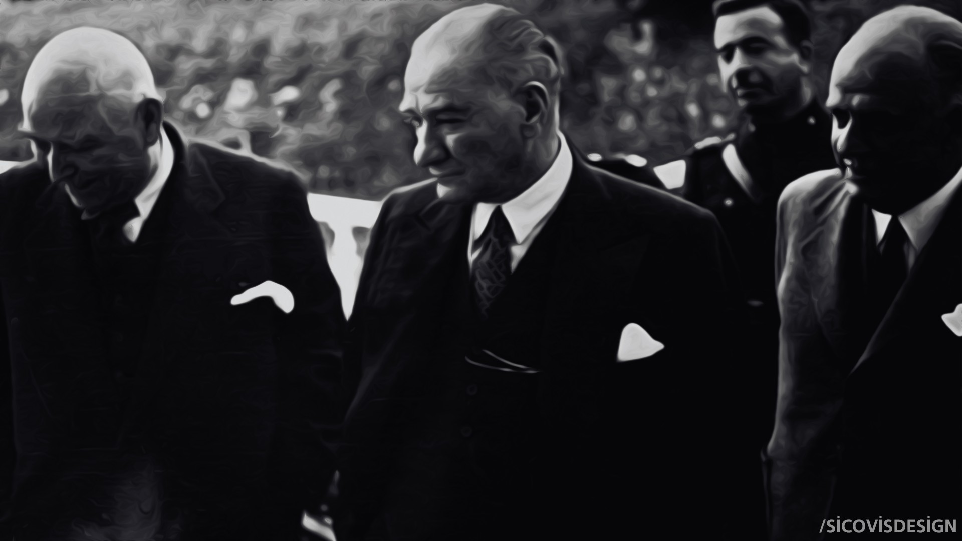 Mustafa Kemal Atatürk, Monochrome Wallpaper