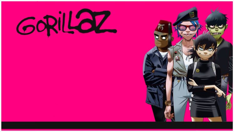 Gorillaz, Musician, Noodle, Murdoc, Russel Hobbs, Guitar, Drums, Metal music, Album covers, 2D HD Wallpaper Desktop Background