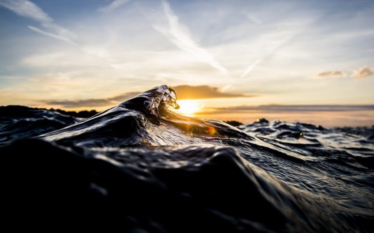 lighter, Waves, Sea, Water, Nature, Sun HD Wallpaper Desktop Background