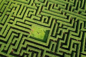aerial view, Labyrinth, Maze