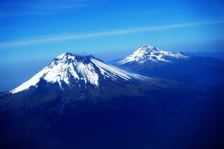 mountains, Volcano, Nature, Snow, Mexico, Popocatepetl, Sky HD Wallpaper Desktop Background