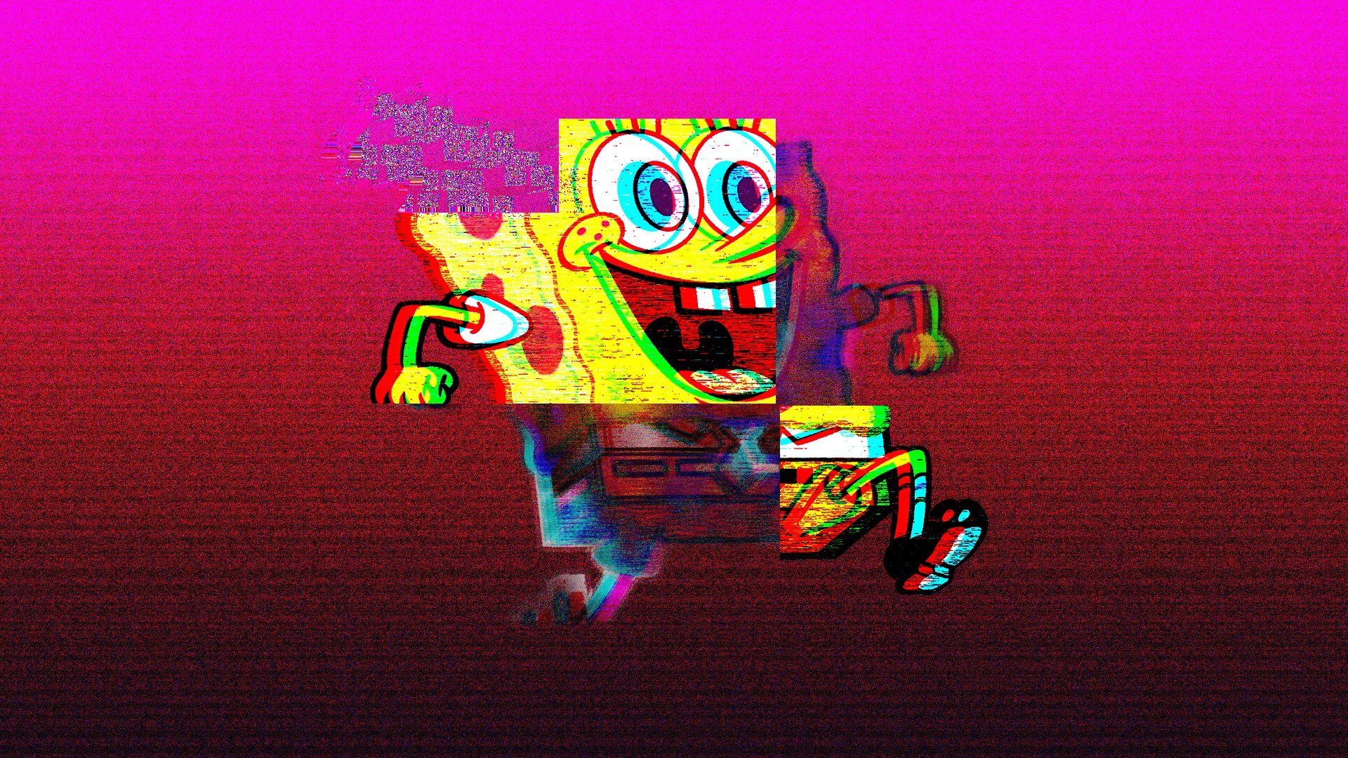 vaporwave, Spongebob, VHS, Run, Squarepants Wallpaper