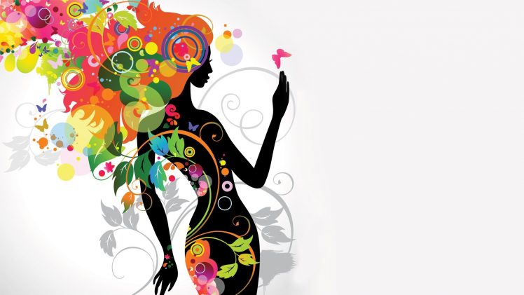 floral, Colorful, Vector, Simple background HD Wallpaper Desktop Background
