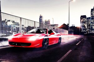 city, Car, Ferrari