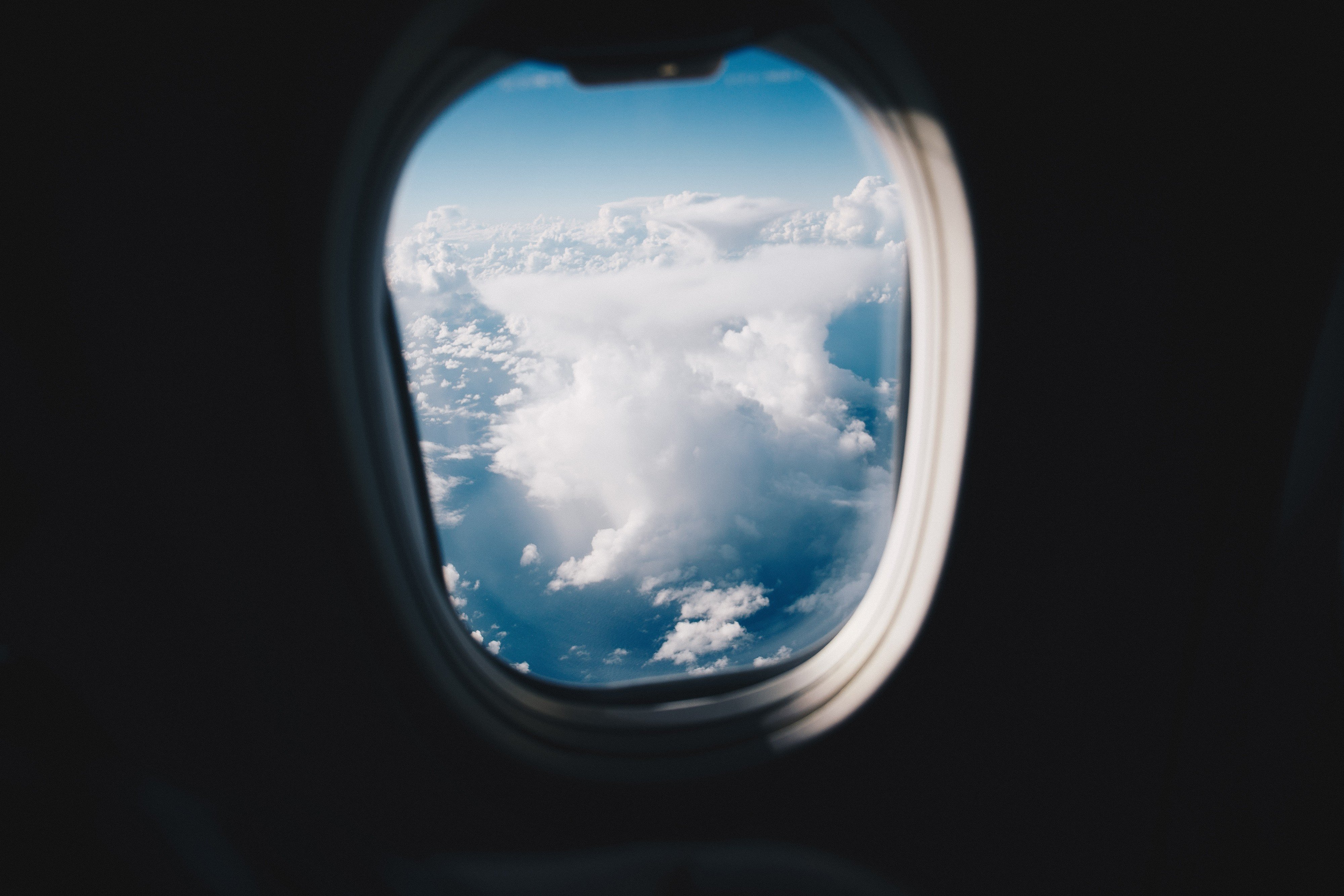airplane, Aerial view, Clouds, Sky Wallpaper