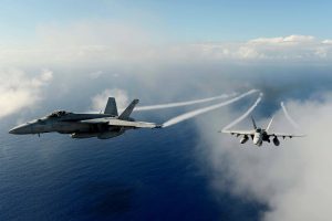 aircraft, Military, Military aircraft, Sea, Clouds, Boing F A 18F Super Hornet