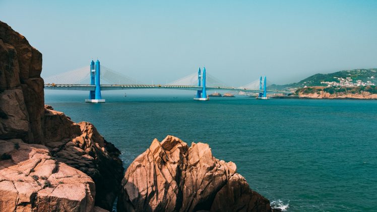 bridge, Water, Rocks, Sea HD Wallpaper Desktop Background