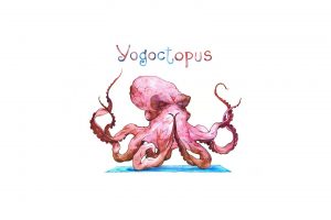 APetruk, Octopus, Yoga, Humor, Minimalism, Typography, White background, Simple background, DeviantArt