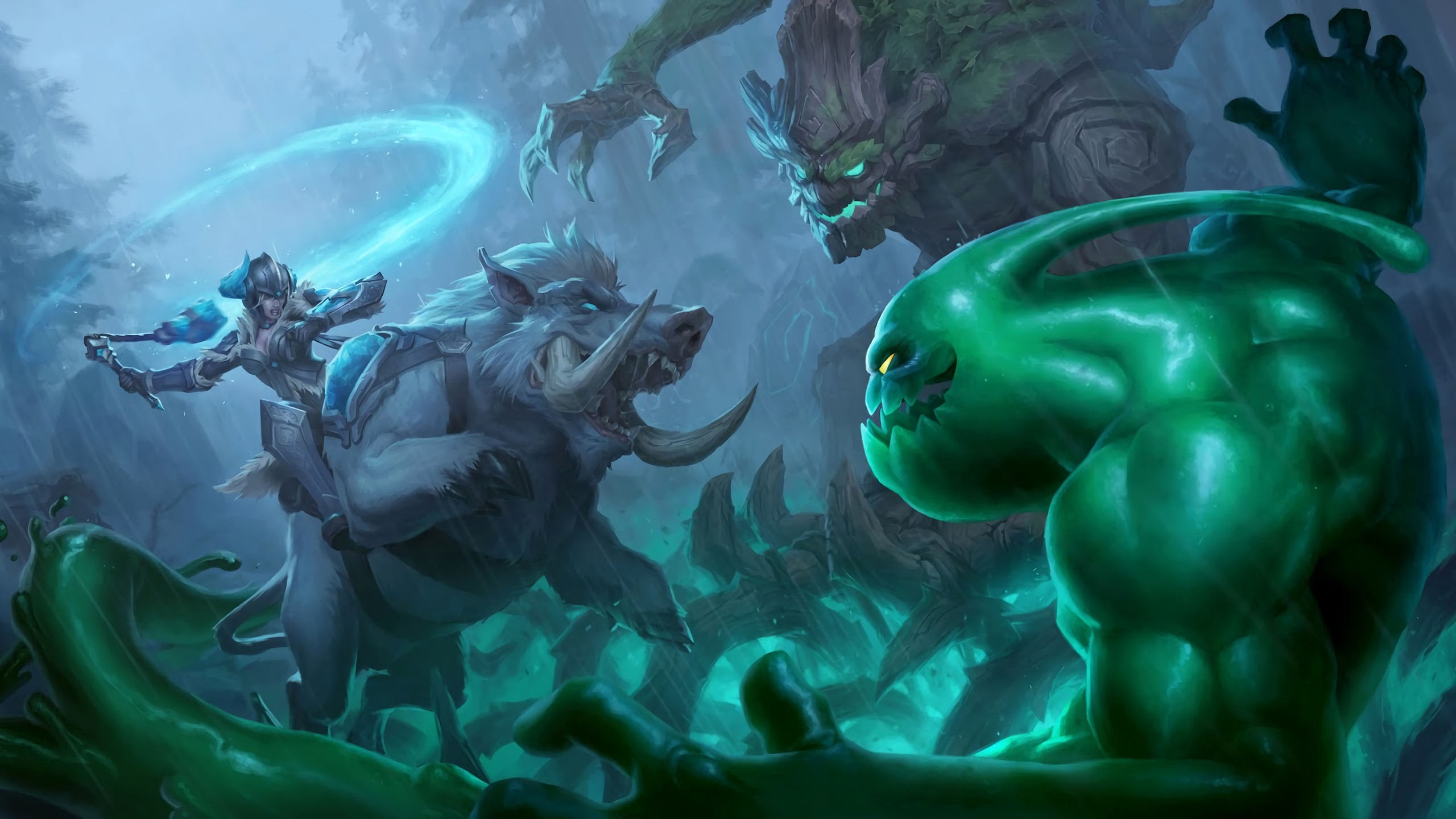 Zac (League of Legends), League of Legends, Sejuani  (League  of Legends), Maokai (League of Legends) Wallpaper