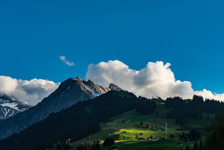 nature, Landscape, Mountains, Sky, Clouds, Trees, Switzerland HD Wallpaper Desktop Background