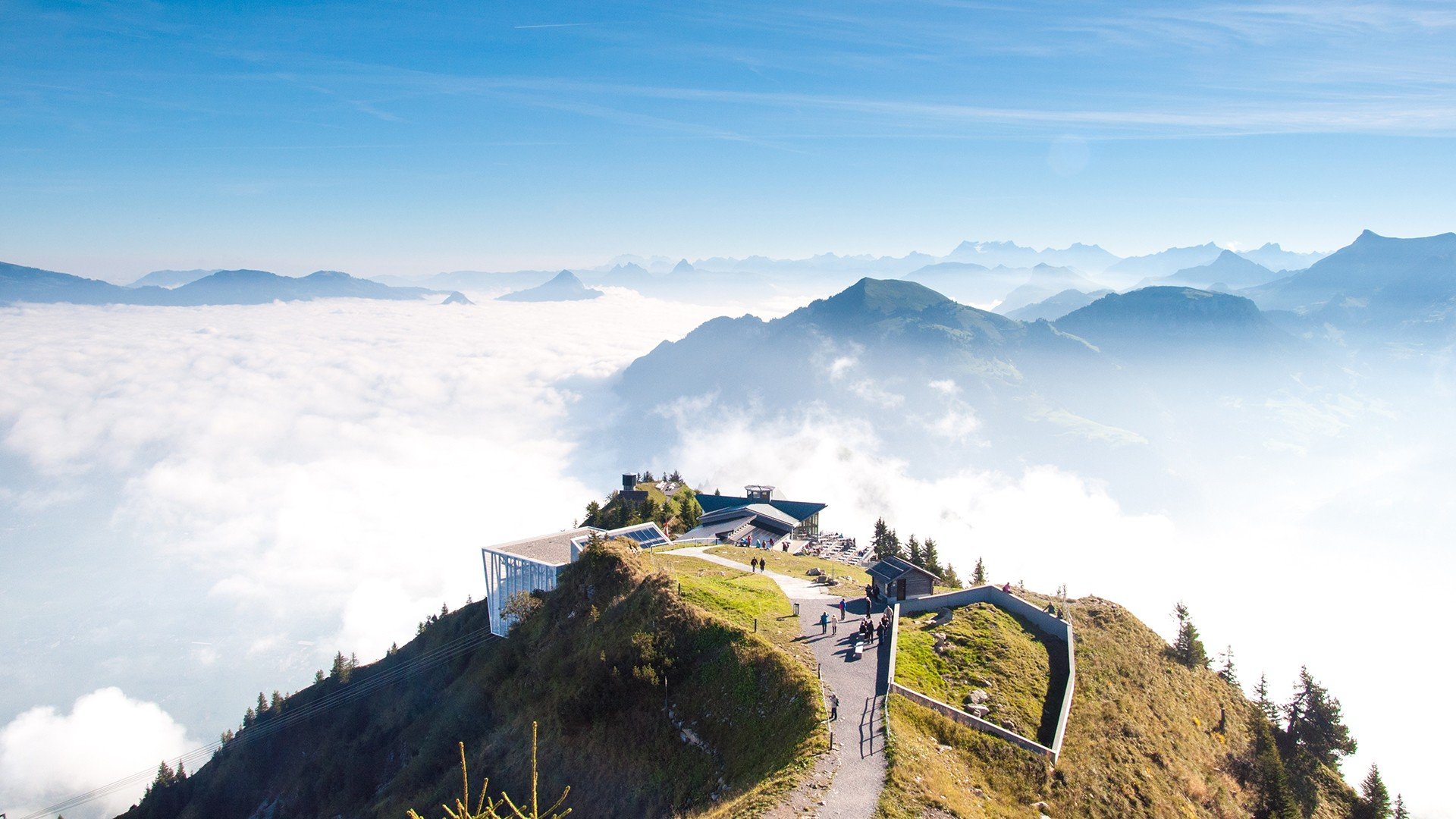 photography, Mountains, Clouds, Switzerland, Nature, Panorama Wallpaper