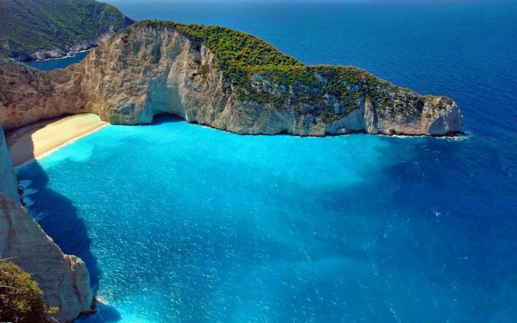 beach, Cliff, Summer, Turquoise,  Zakynthos, Nature HD Wallpaper Desktop Background