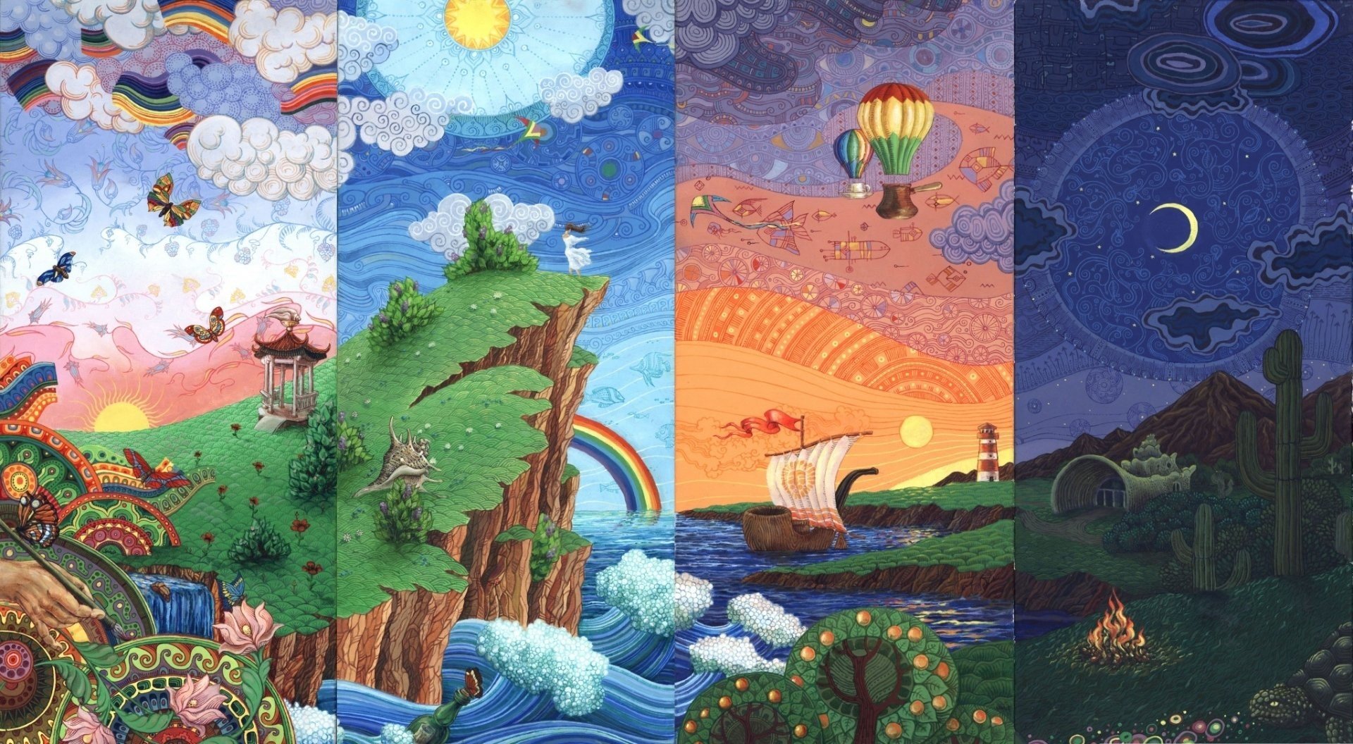 seasons, Digital art Wallpaper