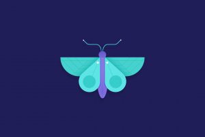 butterfly, Geometry, Blue background