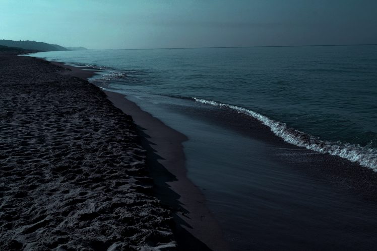 overcast, Sea, Beach, Waves, Island HD Wallpaper Desktop Background