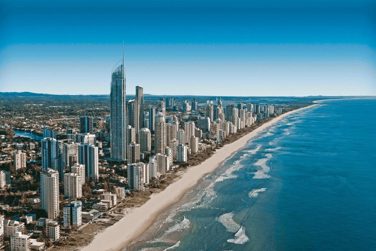 city, Blue, Sea, Beach, Sand, Australia, Cityscape HD Wallpaper Desktop Background