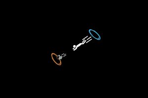 simple, Simple background, Black background, Portal (game)