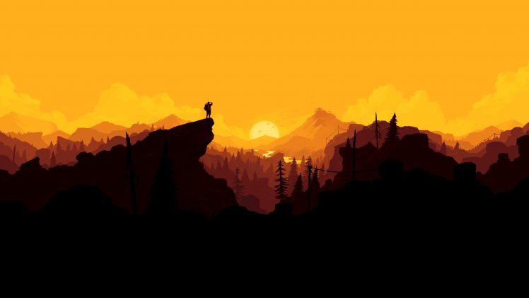 simple, Simple background, Firewatch, Sunset HD Wallpaper Desktop Background