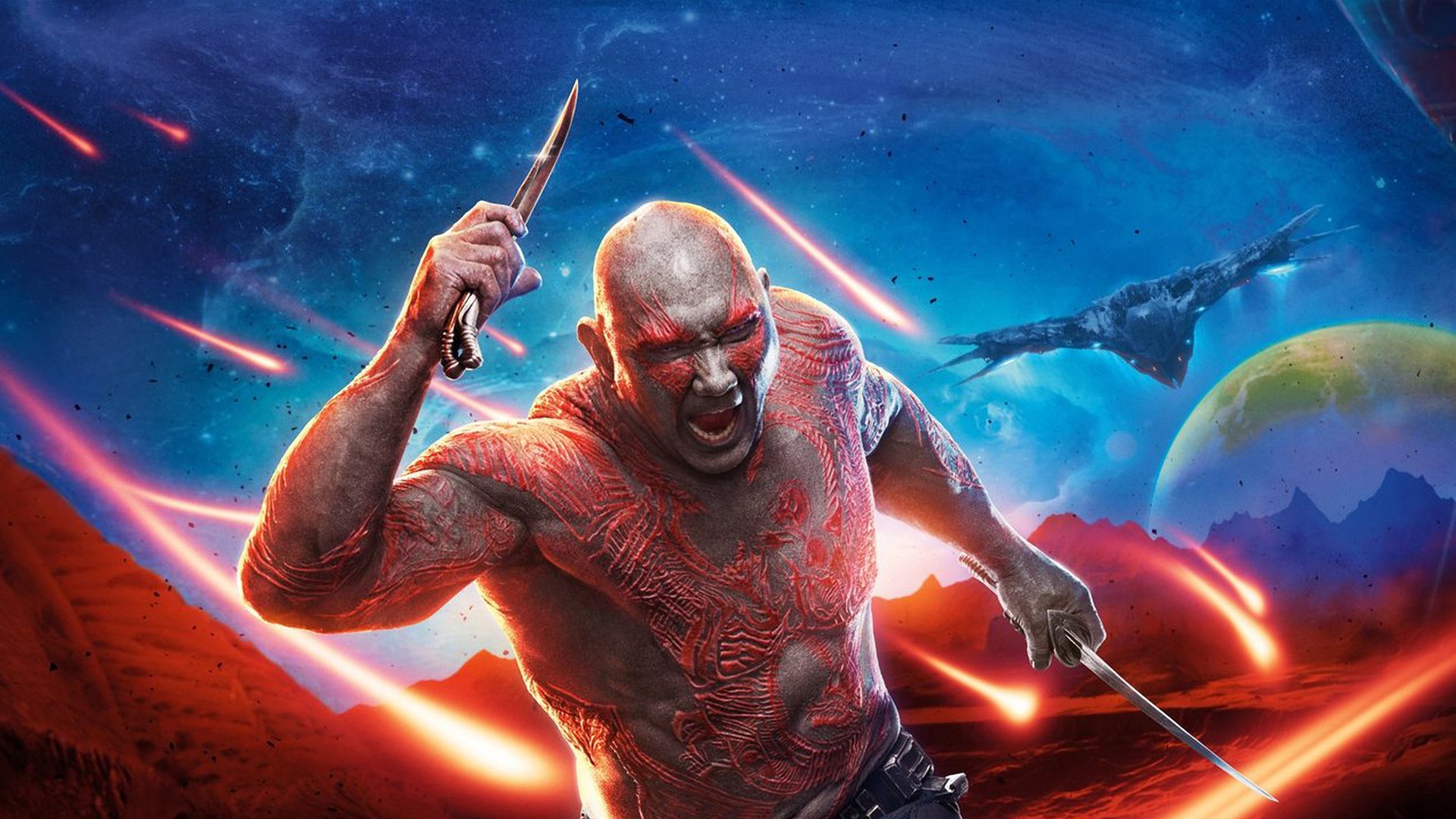 Drax the Destroyer, Dave Bautista, Guardians of the Galaxy Vol. 2, Marvel Cinematic Universe, Guardians of the Galaxy Wallpaper