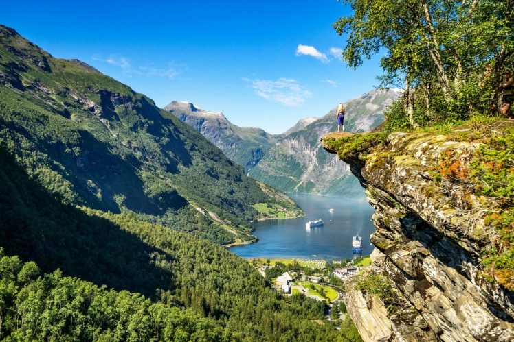 mountains, Rock, Norway, Panorama, Fjord, Alesund, Geiranger, Geirangerfjord, River, Nature HD Wallpaper Desktop Background