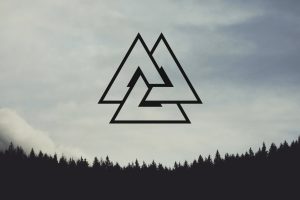Nordic, Valknut, Nordic landscapes, Forest, Pine trees
