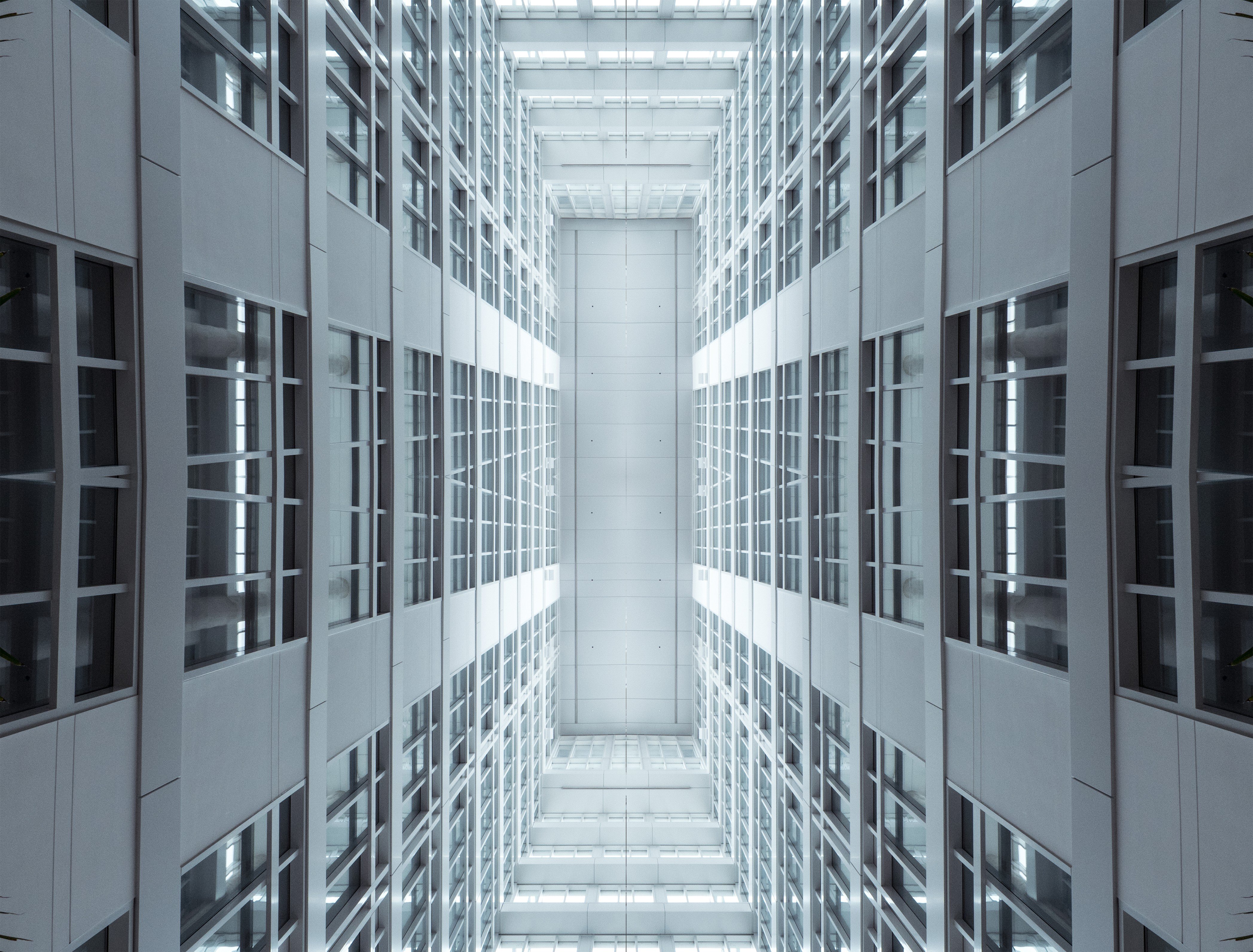 symmetry, Reflection, Lights, Window, Depth of field, Parallel, Building Wallpaper