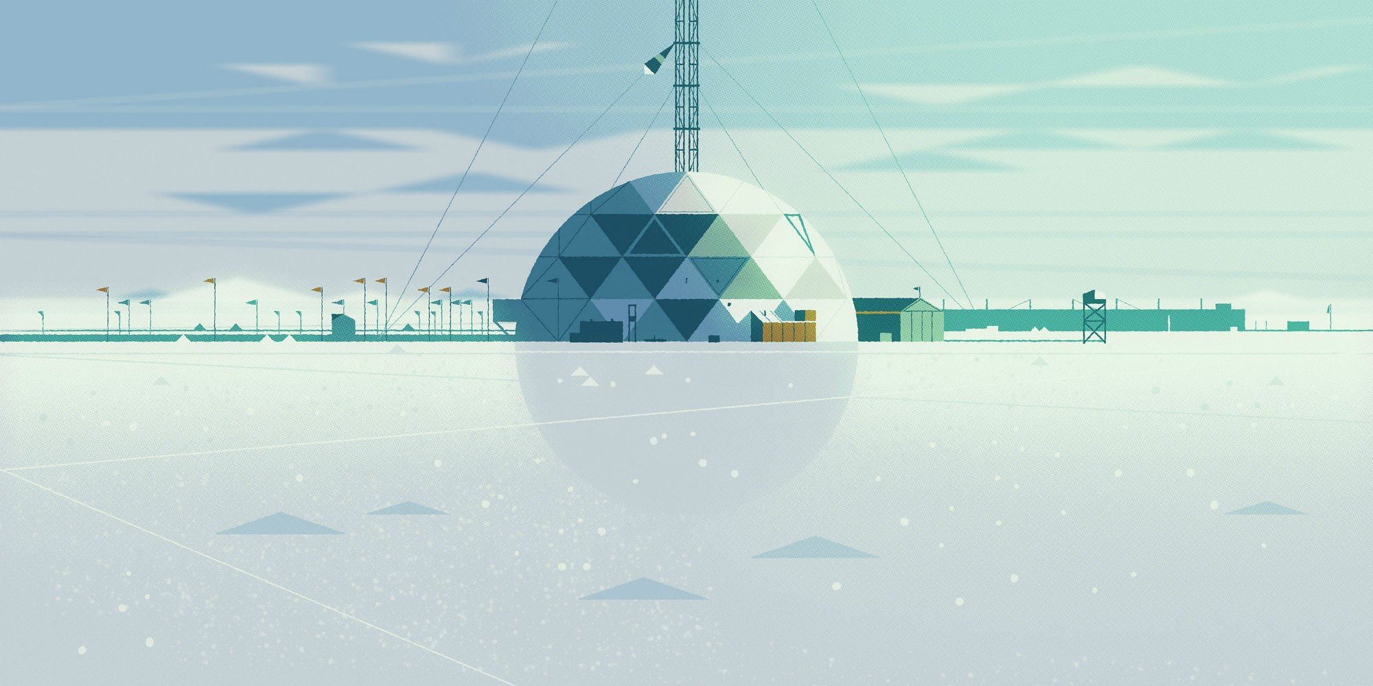 artwork, Space station, Clouds, Flag Wallpaper