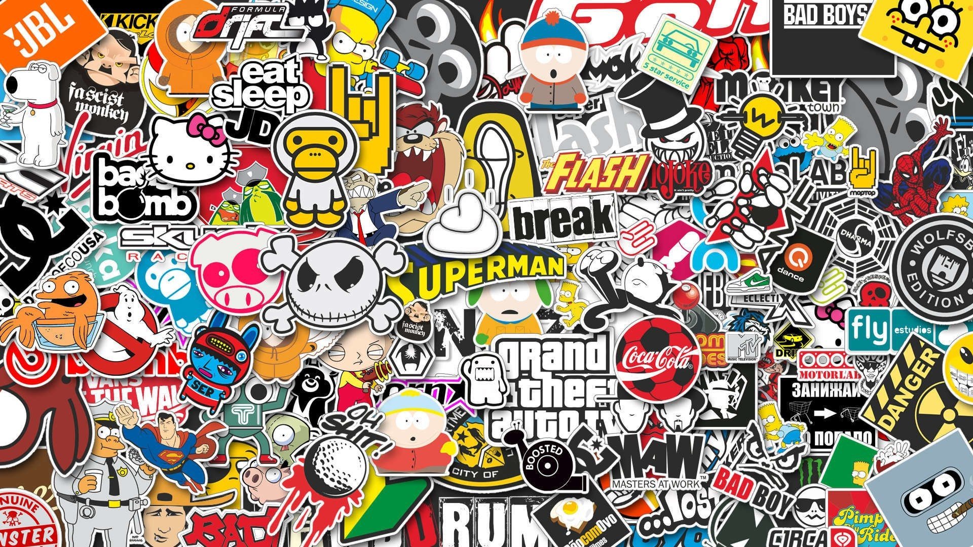 Sticker Bomb, Stickers Wallpaper