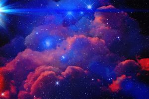 space, Stars, Clouds, Flares, Digital art