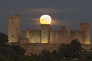 Moon, Landscape, Castle