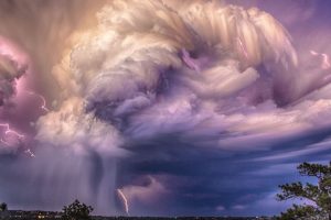 lightning, Clouds, Nature, Trees, Landscape, Storm