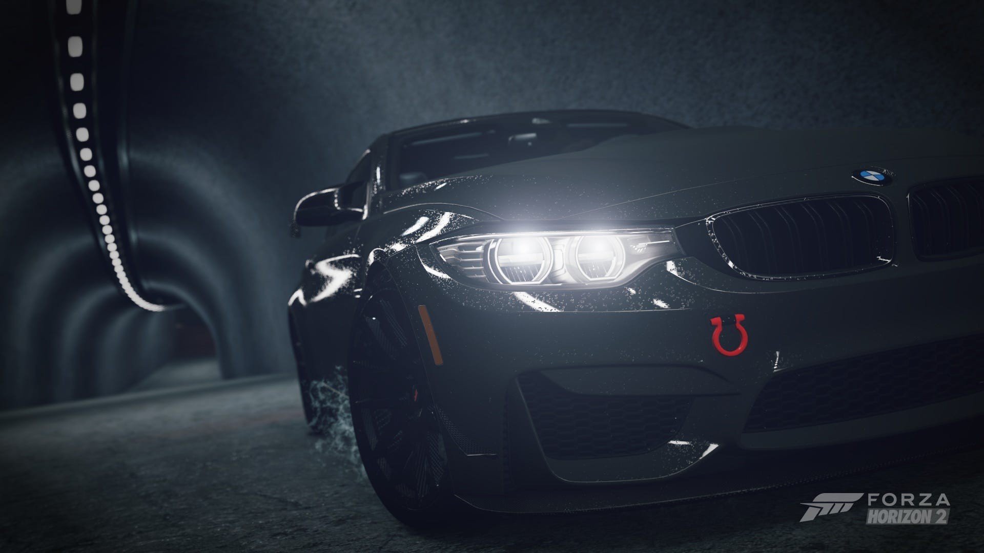 car, Forza Horizon 2, LED headlight, Tunnel, Road, BMW M4 Coupe