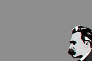 Friedrich Nietzsche, Philosophers, Chromatic aberration, Simple background