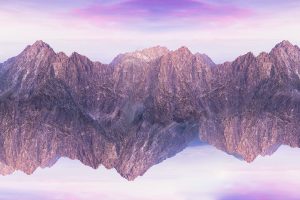 mountains, Purple, Hills, Nature, Reflection, Water