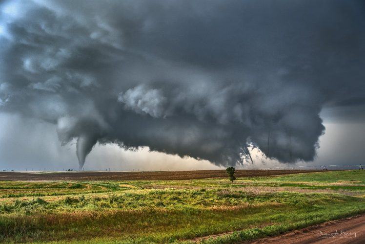 Derek Burdeny, 500px, Field, Landscape, Storm, Sky, Clouds, Tornado HD Wallpaper Desktop Background