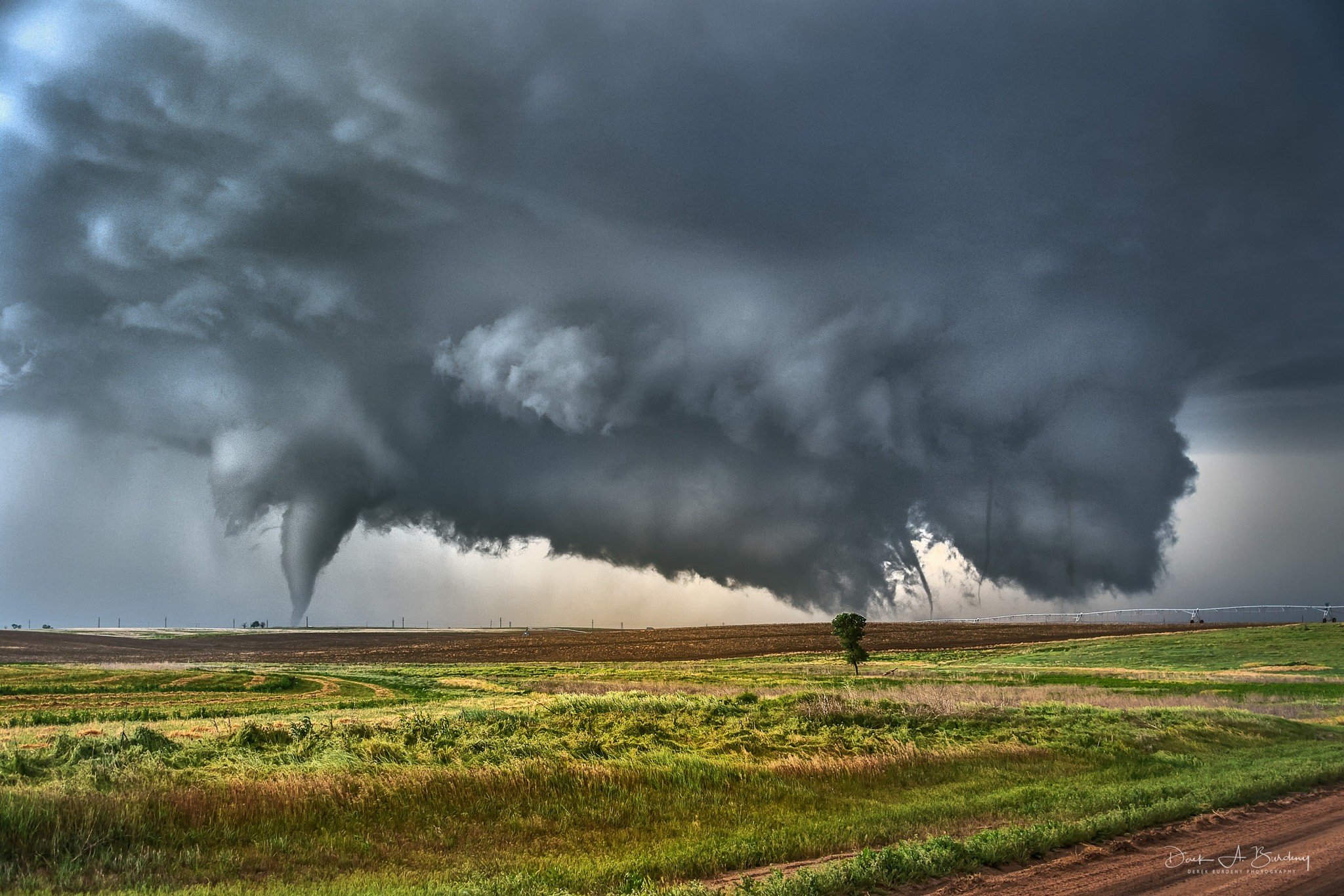 Derek Burdeny, 500px, Field, Landscape, Storm, Sky, Clouds, Tornado Wallpaper