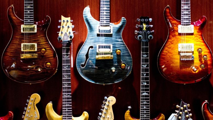 guitar, Electric guitar, Colorful, Wall, Musical instrument HD Wallpaper Desktop Background