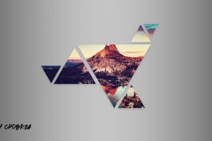 sunset, Mountains, Geometry, Triangle, Abstract